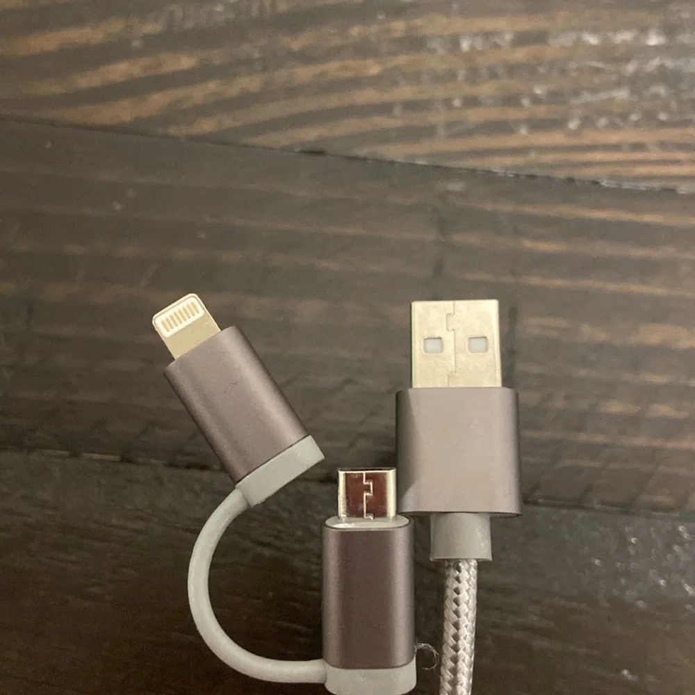 Lighting/Micro USB dual charging cable(3 pack)